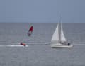 Before the start there was a long wait for the wind - Johan Søe was already warming up
