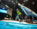 Foiling pioneer Balz Müller always puts on a good show and landed second place in wing foiling.