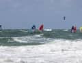 The conditions were too rough for normal racing, so the "Tower Race" went around the water level off Westerland
