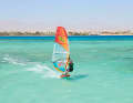 With no other jibe shape is speed as important as with the carving jibe, so go for a light headwind before initiating the jibe and get maximum momentum