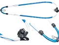 CHINOOK Pro1 Alloy 150-212: With a monstrous adjustment range, the Pro1 covers a large sail range. The top stiffness (2.8/4.0) is paid for by the 32 mm thick spar, but the same fork is also available with thinner 30 mm spars. The head piece sits firmly on the mast, but the short quick-release fastener needs to be gripped a little more firmly. The wide bending curve also provides enough space for bulbous sails. Good rope guidance on the trim block and clearly visible length markings. Double plastic pins are a special feature. surf conclusion: Stiff fork with a huge adjustment range, but a little thicker.