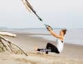 Lean back until the supporting leg is bent 90 degrees. The knee should remain over the foot, the non-weight-bearing leg should be extended. Slowly push back to the starting position with the supporting leg