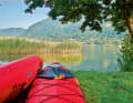 Kayaks and canoes allow you to explore the lake,