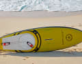 Jörn Hesse's invention is of a very high quality: he built a board that allows you to stay in the straps when jibing