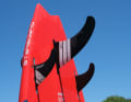 In contrast to Goya, the centre fin is in the middle of the box mounted far forward...