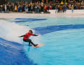 Surfing in the artificial wave at o2 Surftown MUC