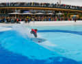 Surfing in the artificial wave at o2 Surftown MUC