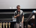 The proud protagonist at his first cinema premiere.