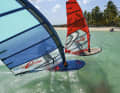 Jibe duel at the dream spot. Tabou Rocket Plus and Starboard Carve also had to compete with three other boards at Pigeon Point (Tobago) in terms of manoeuvrability.