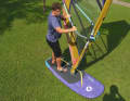 Efficient pumping is only possible when the sail is unhooked. Moving the sail slightly when hooked into the trapeze or fanning it out at the back is much less effective.
