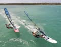 With some boards, the performance - with foot straps mounted on the outside and fast seven-batten sails - can be brought up to a good freerace level.