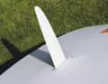 Centre fin against lateral drift...