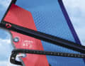 The upper eyelet is recommended for fins, the lower one for foils.