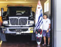 Slim boards and fat cars - Robby's nimble boards on the water don't quite match the inertia of his truck.