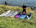 Die Testkandidaten: f2 Chilli und JP-Australia Freestyle als Oldtimer, von den aktuellen Boards sind Goya Air, JP-Australia Freestyle, Starboard Ignite und We One We Stlye Pro dabei.