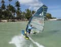 The GunSails Spectro is a little more powerful in the jibe, but very relaxed and fast to surf on long strokes.