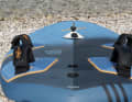 The huge deck provides safety in the jibe and the large width ensures good control...