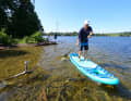 The pad is non-slip when barefoot.