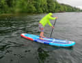 The board runs straight with three fins.