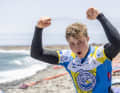 Peter Gobisch had reason to celebrate - he won the U18 single elimination