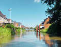 Approx. 6 km downstream on the "Hidden Waters of New Jork" tour in Estebrügge in the Altes Land shortly before the swing bridge in Estebrügge.