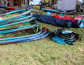 ...as well as booms and harness lines