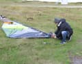 Start to pull out the mast. Tip: It's easier if you turn the mast as you do so!