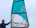 The outline of the sail is quite special, especially the top is cut very slim