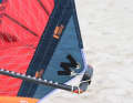 By choosing the clew eyelet you can tune the sail to be more powerful (upper eyelet) or more controllable