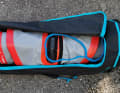 Rolled around the pump, the board fits well in the new, narrower bag.