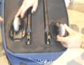 Large castors can be inserted into these