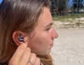 Easy to insert, the earpieces (two sizes are included) hold securely in the auricle.