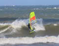 Powerful sets rolled into the bay again and again