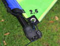 The lower leech is trimmed using an eyelet