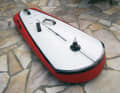 Uli Kallenberger built a neck trainer for the terrace from an old raceboard