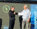 surf editor-in-chief Andreas Erbe, who was inducted into the Hall in 2022, received his certificate from Cliff Webb