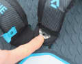 The comfortable straps are double-bolted throughout
