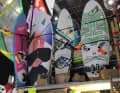 Windsurfing at the top: Some second-hand bargains are waiting just under the hall roof