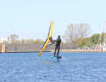 Let's go! Ride in switch stance and on a half-wind course - the wind is coming from the right in our sequence