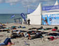 First thing in the morning, lots of visitors came to yoga with Sascha Lange