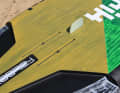 Patrik replaces the recessed grip with a stub fin that can be mounted in front of the double rail and should offer less water resistance