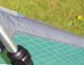 The lower leech is protected against abrasion by a rubber strip