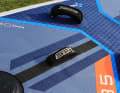 There is a carrying handle on the top of the deck