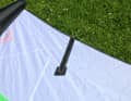 The trailing edge is stabilised by small mini battens