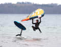 Without a leash, the board quickly bounces downwind in the event of a fall