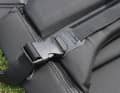 The hook is secured with a wide webbing strap