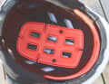 The helmet is comfortably padded on the inside