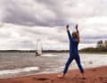 Windsurfing in late summer, cheering on father and son.....!