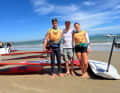 DSV coach Leon Delle with Lenny Friemel and Sopha Meyer, who competed for Germany at the World Youth Championships in Brazil