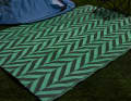 A fluorescent tent carpet creates a special atmosphere in the dark